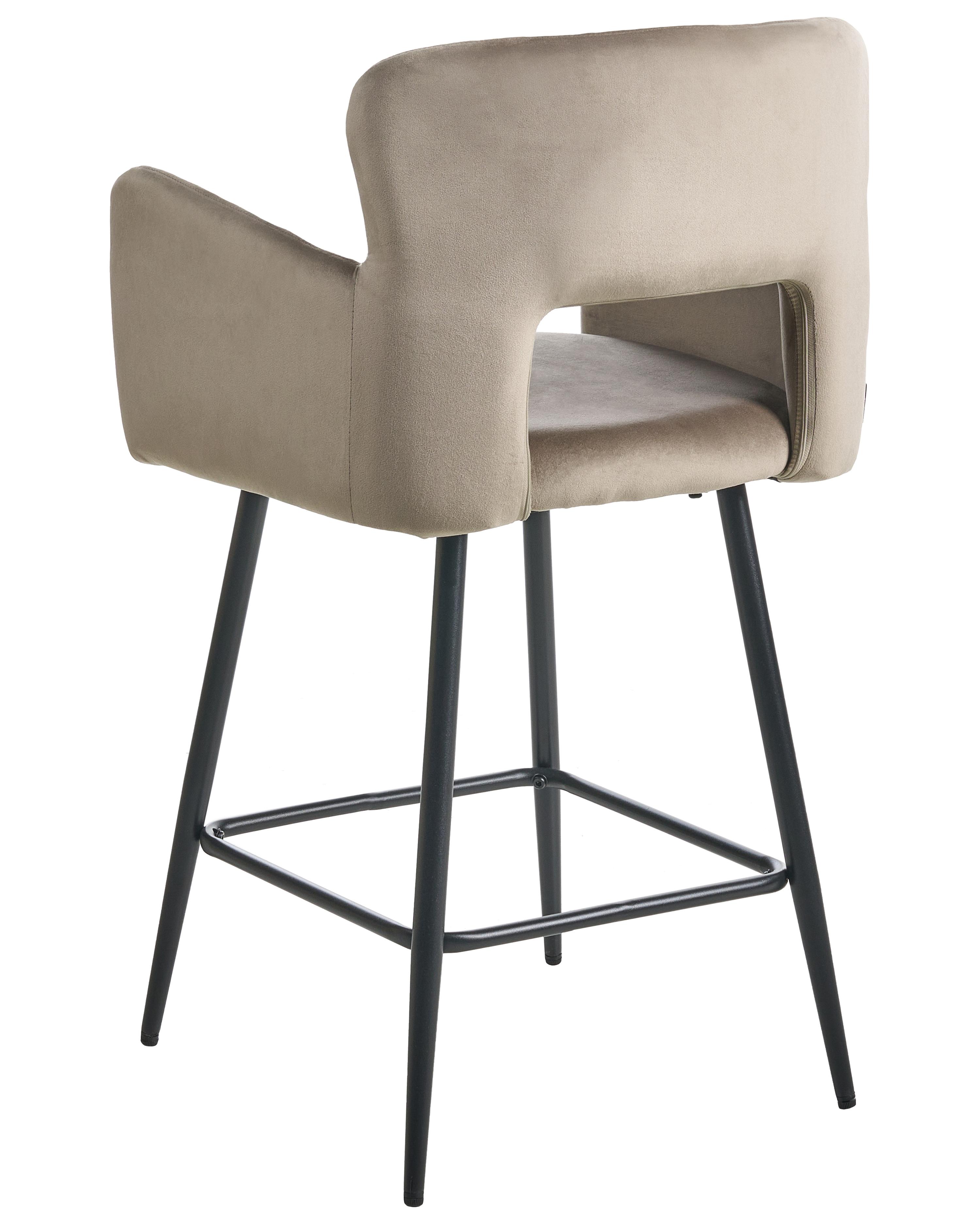 Set van 2 barstoelen SANILAC Fluweel Taupe