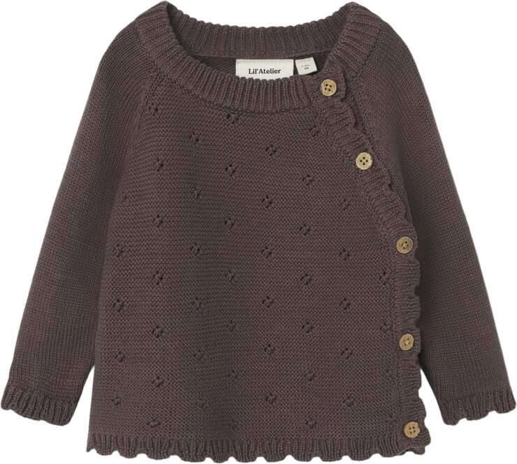 Lil' Atelier NBFLAGUNA LS WRAP KNIT LIL Peppercorn