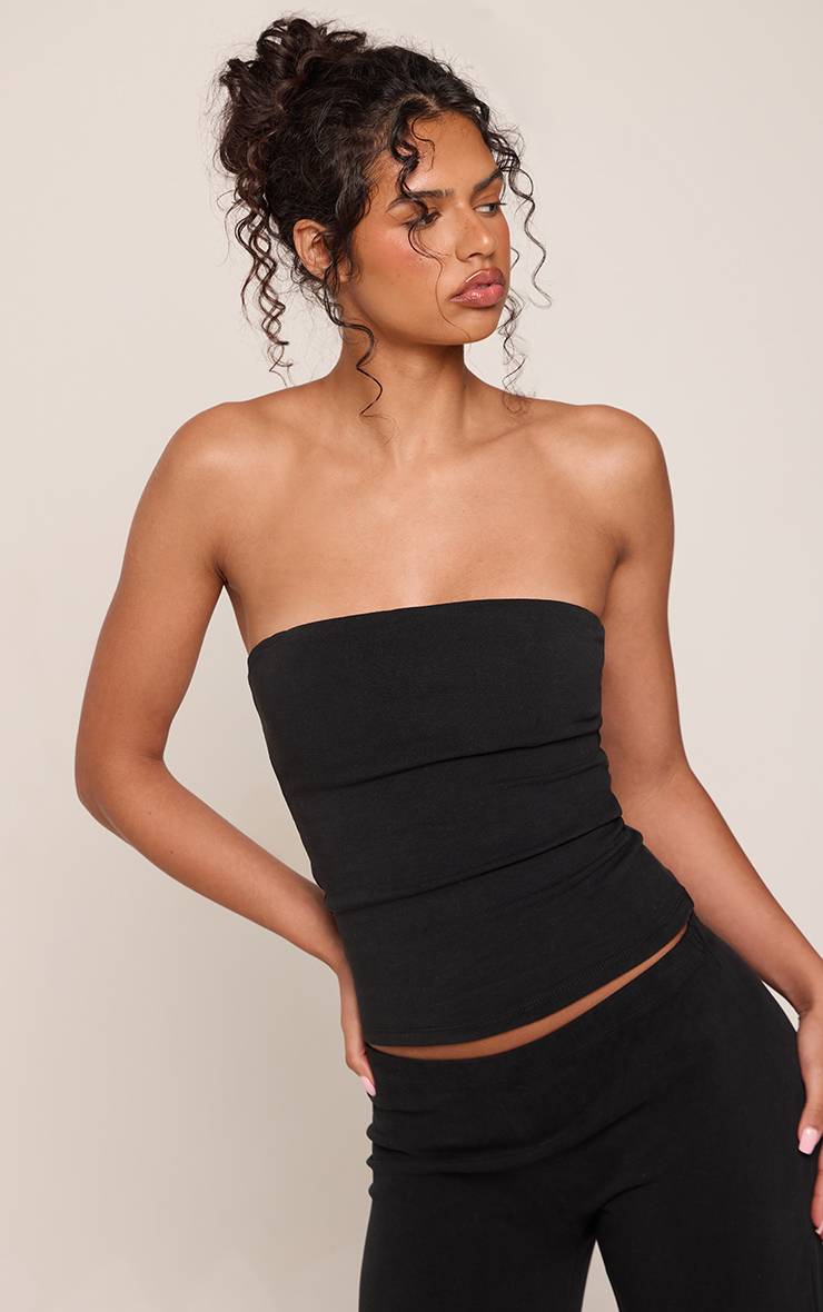 Noir Haut Bandeau Rembourré En Coton Doux