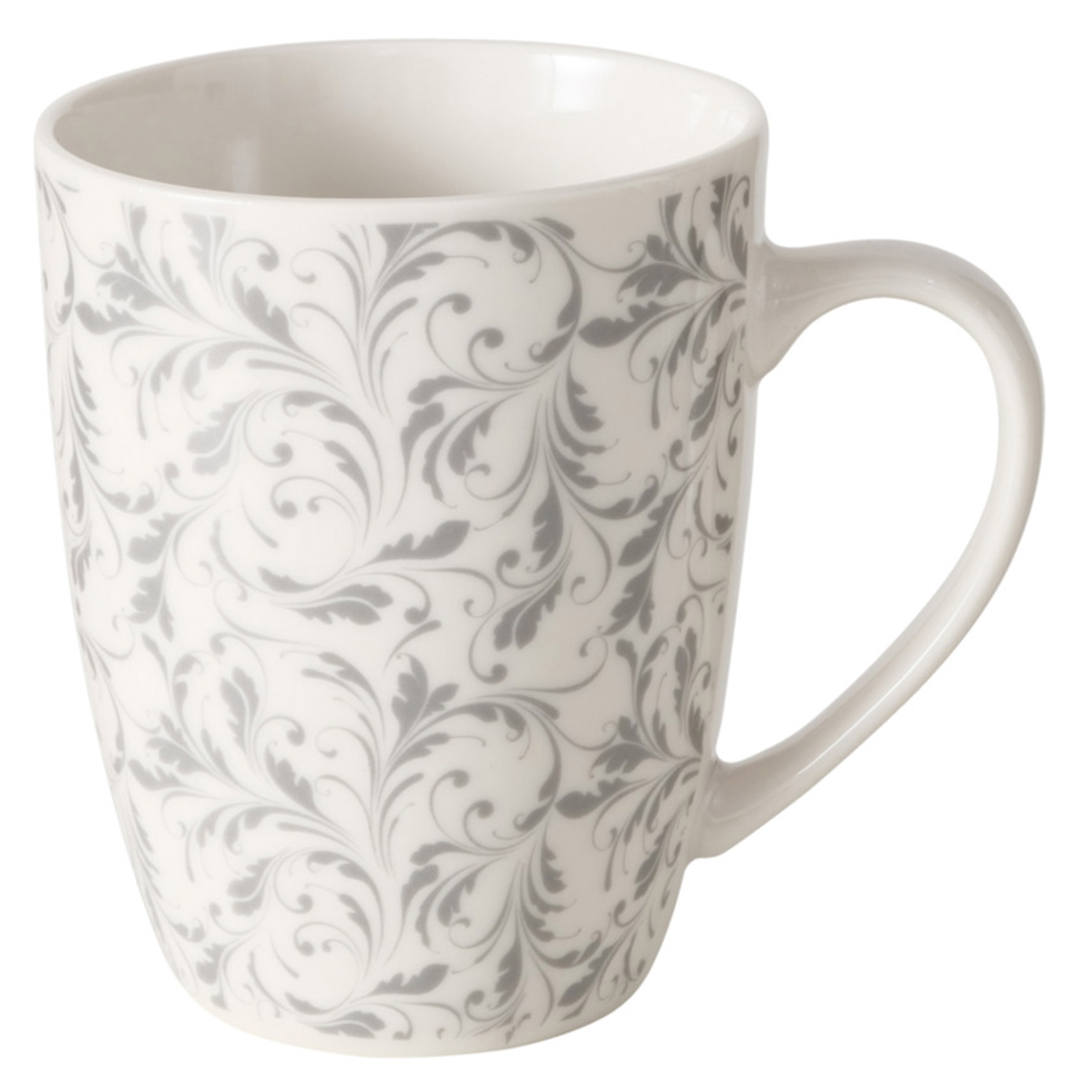Becher - grau-weiß - Ornament - sortiert