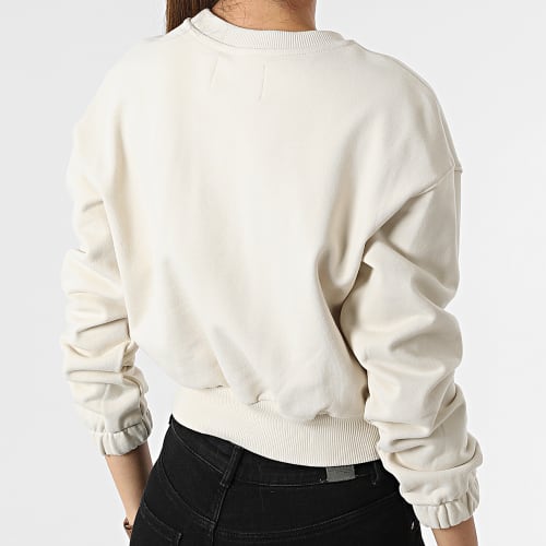 Sweat Crewneck Femme Crop 8165 Beige