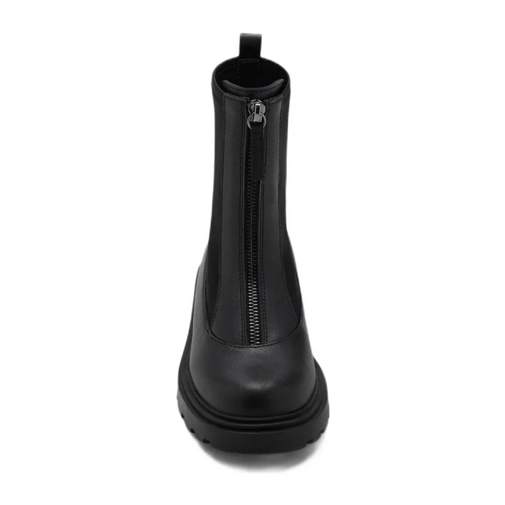 Mango Kids chunky leren enkelboots zwart