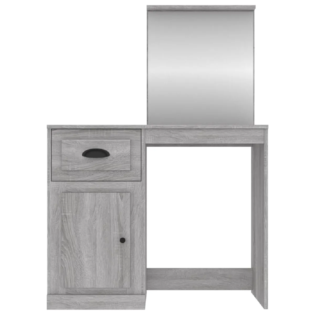 Helloshop26 Coiffeuse avec miroir - Gris