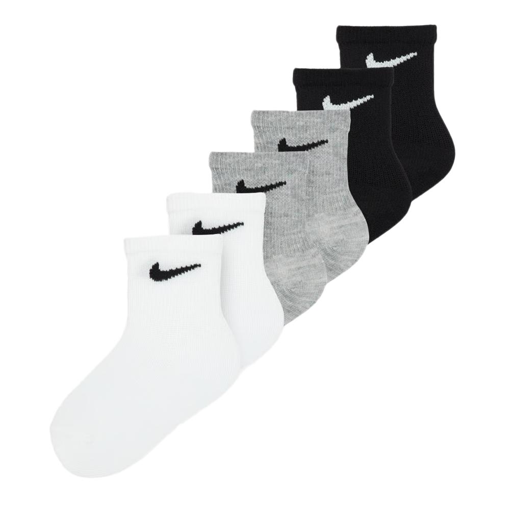 Nike 3x Paires de Chaussettes Noires/Gris/Blanc Garçon Nike Crew