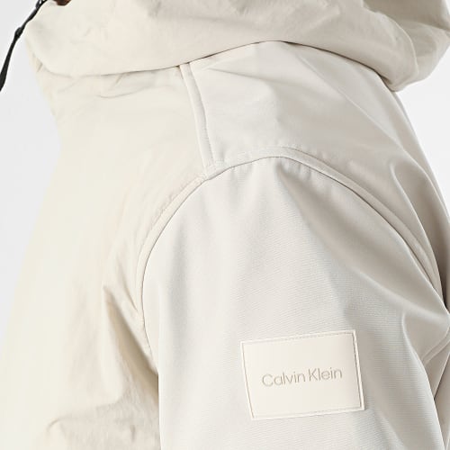 Veste Zippée Capuche Softshell Mix Media 1465 Beige