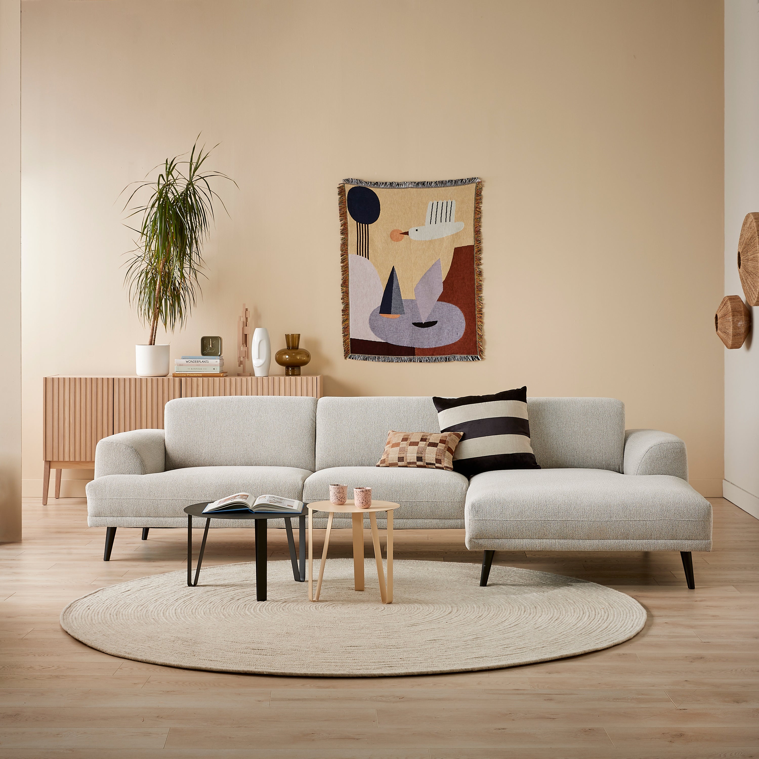 by fonQ Flair Hoekbank met Chaise Longue Rechts - Naturel Melange