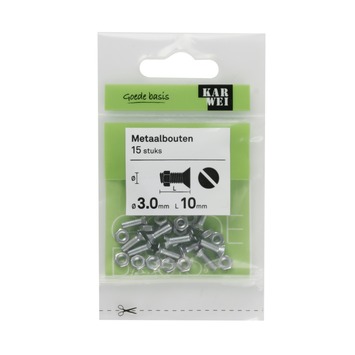KARWEI metaalbout verzinkt 3x10 mm 15 stuks