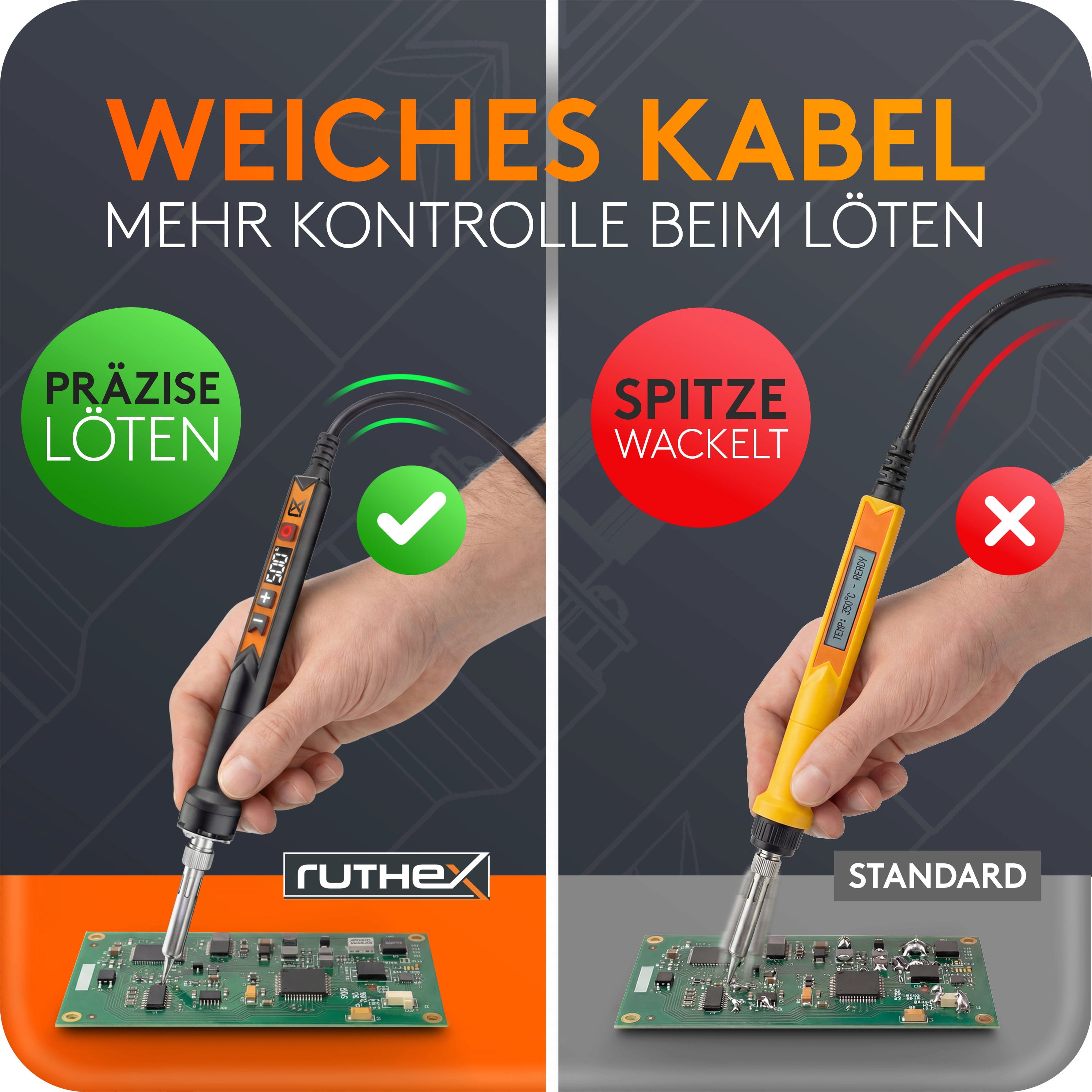 ruthex  900M Lötkolben    Elektrischer Lötkolben mit LED Display