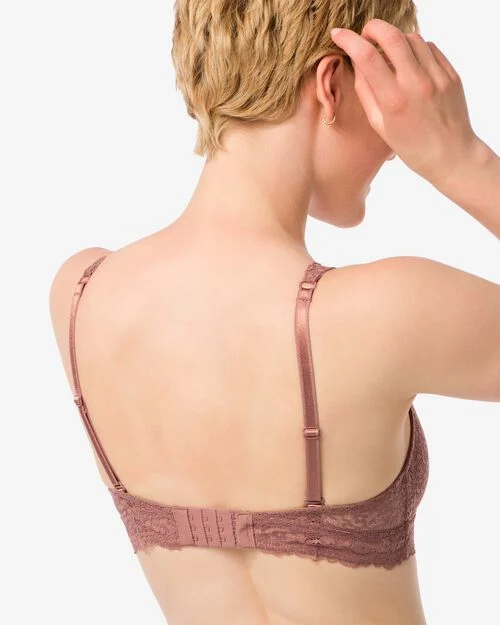 brassière en dentelle marron clair