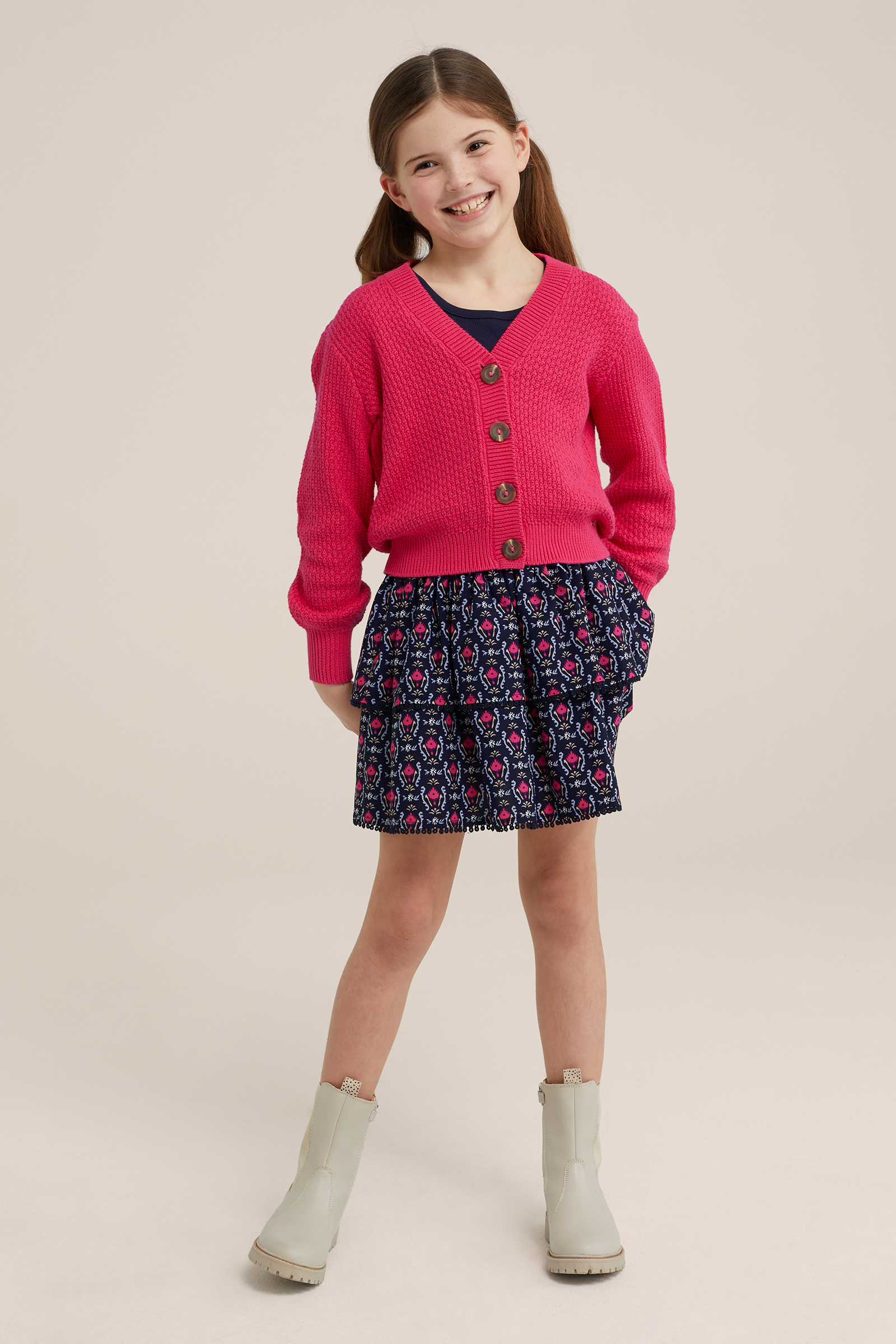 Meisjes rok met dessin WE Fashion Donkerblauw