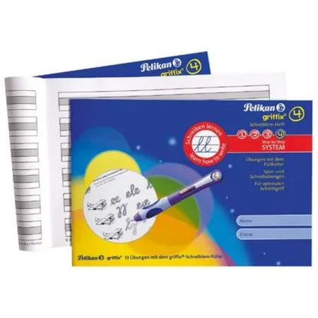 Pelikan griffix® 4 Schreiblernheft, A5, 12 Übungen Mit Dem Füllhalter, Plus 4er-Liniensystem