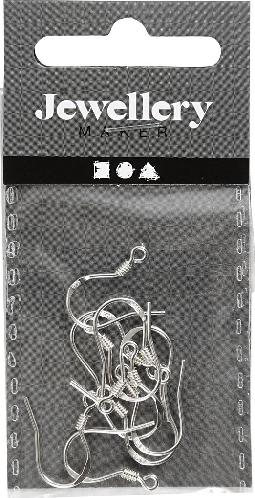 Fransk Ørekrog - L 14 MM - Sterling Sølv - 10 Stk