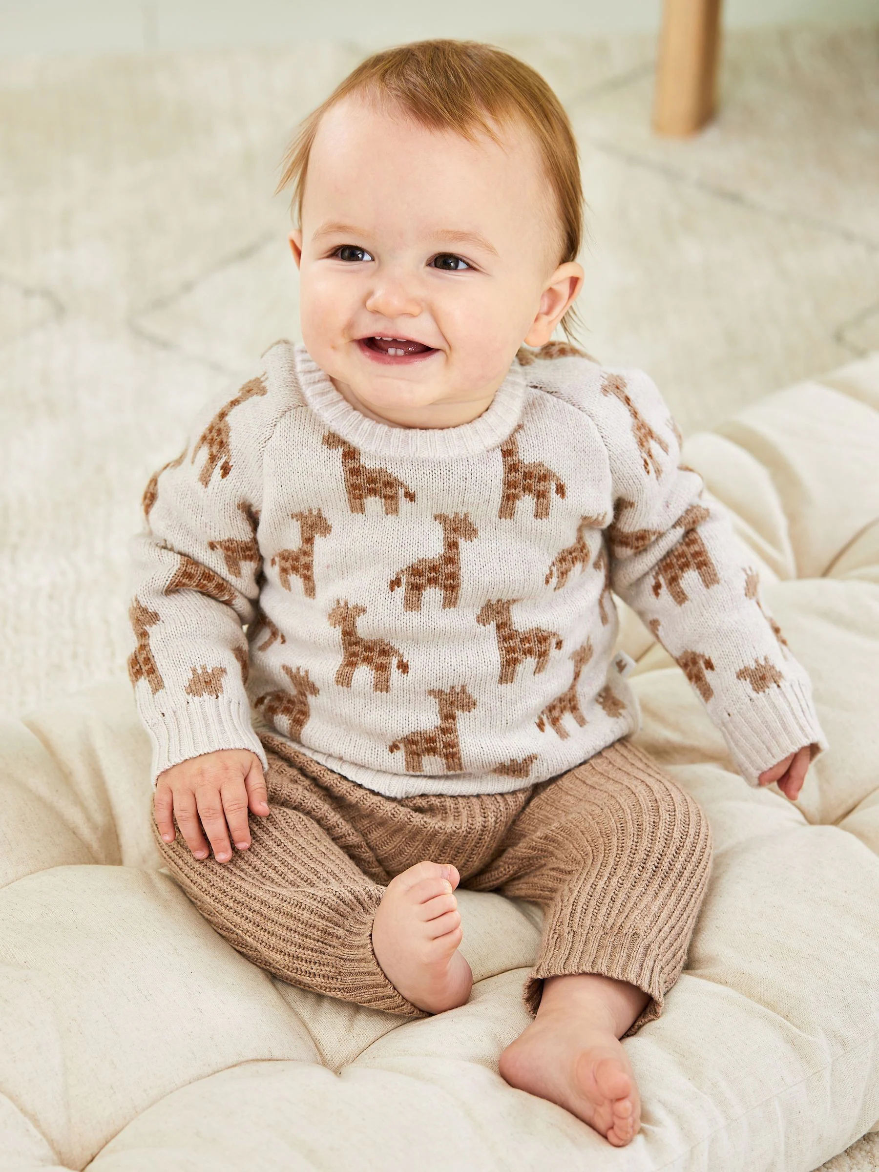 JoJo Maman Bébé gebreide giraffe Trui en Broeken Baby Set