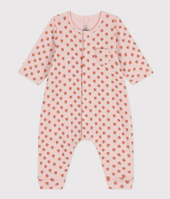 Combinaison longue en tubique imprimé fleuri bébé