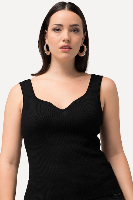 Ripptop, Slim, Herzausschnitt, ärmellos