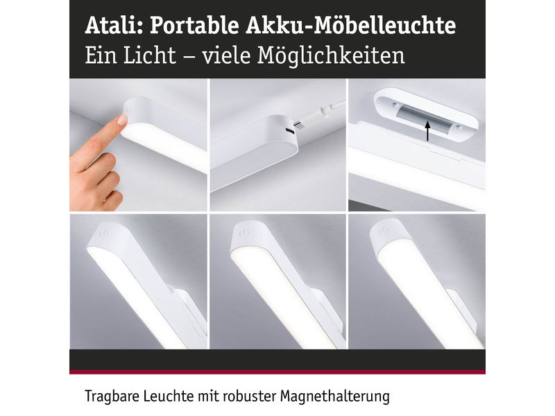 Paulmann Mobile Möbelaufbauleuchte Atali Weiss Dimmbare Unterbauleuchte