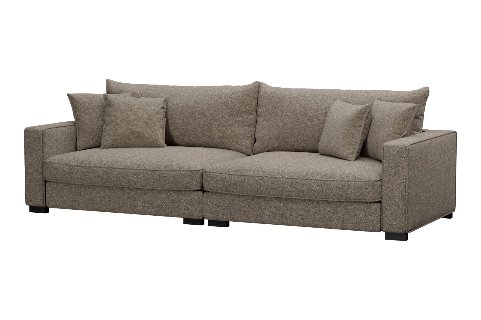 Rossi Lux 4-seter sofa Tekstil Beatto 1023 Grønn, arm B med sorte ben. Std. Komfort.