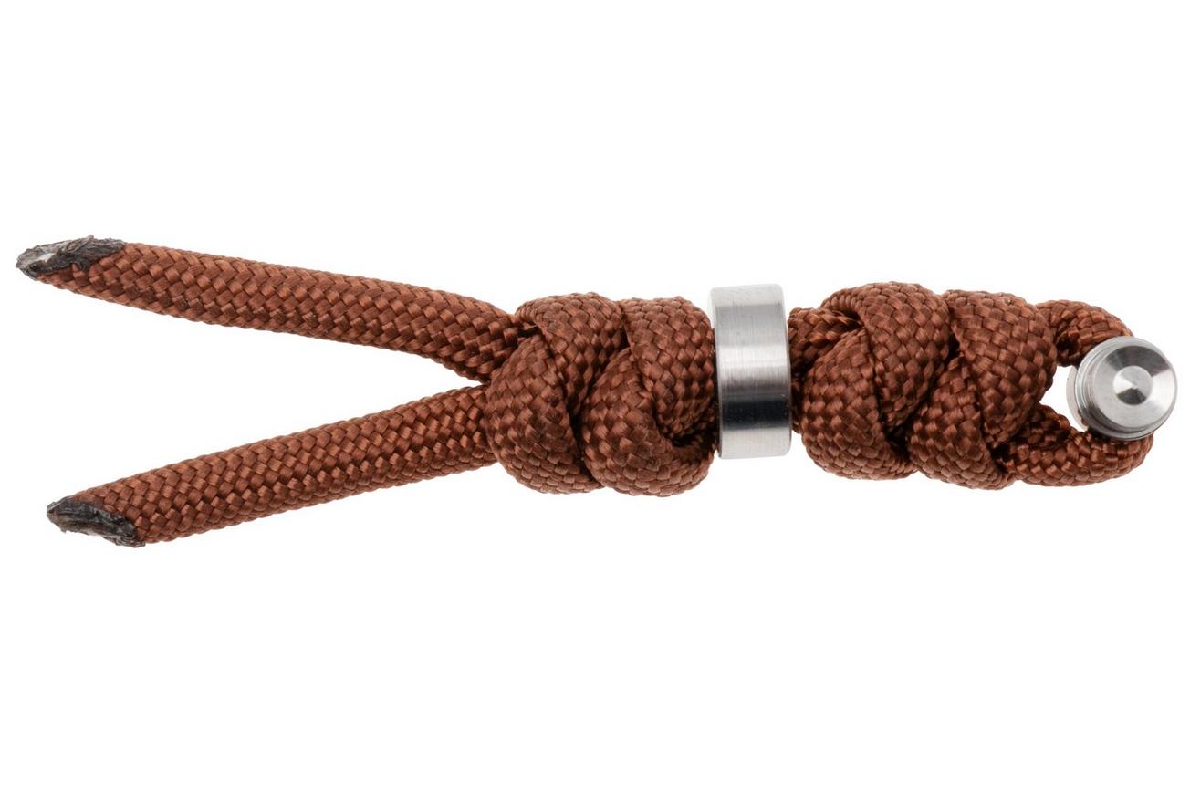 Chris Reeve Large Sebenza/Umnumzaan Lanyard with bead rust/silver COM-7133