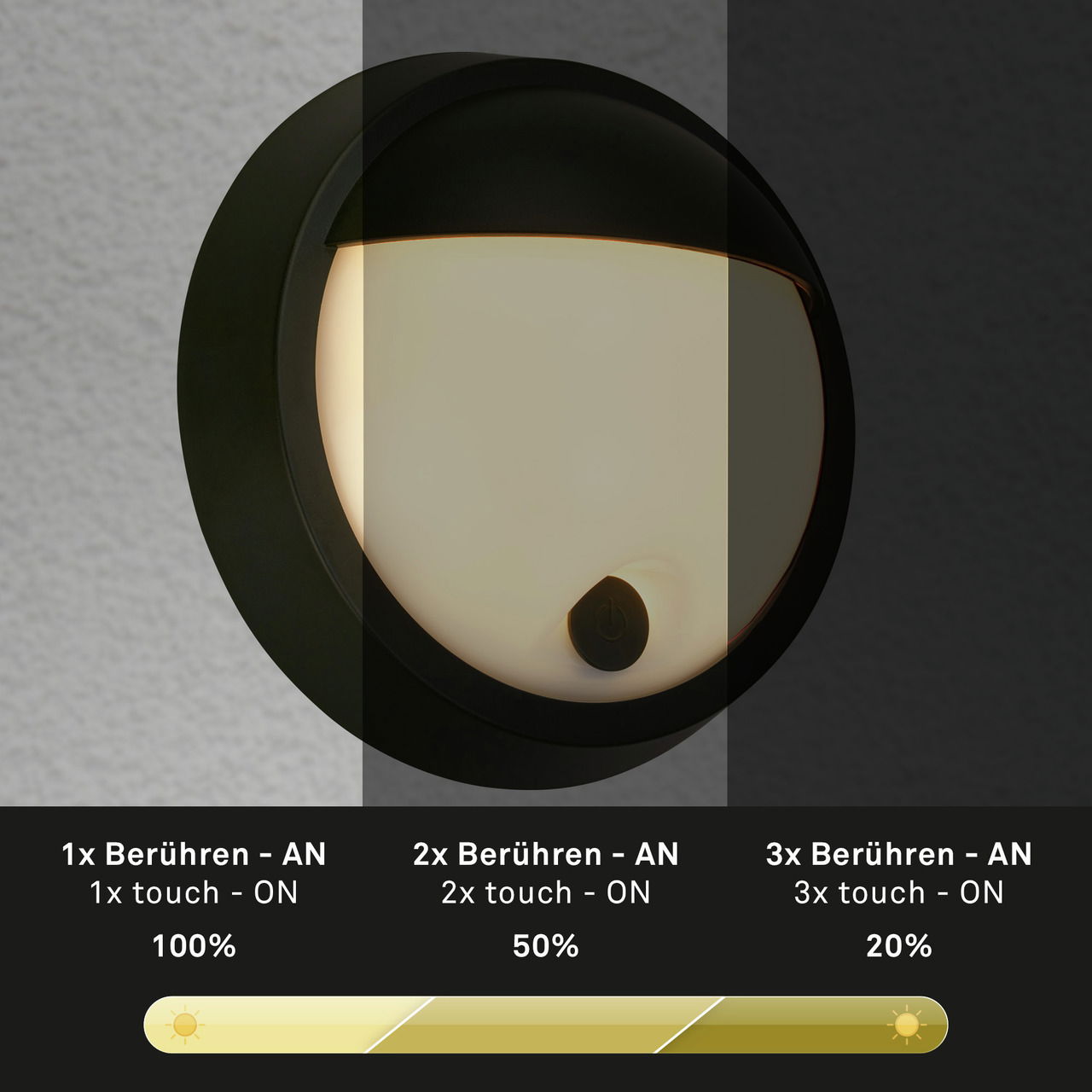 Briloner Akku-Außenwandleuchte
