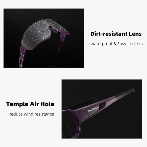 RockBros Photochromic Cykelbriller, Purple