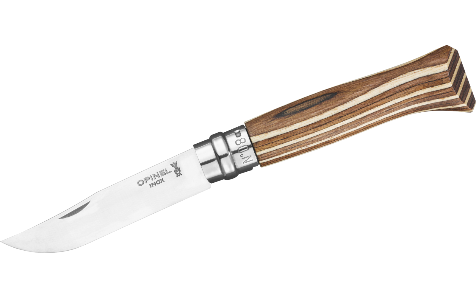 Opinel N°08 Taschenmesser mit Griff aus Birkenholz Klingenlänge 8,5 cm grau