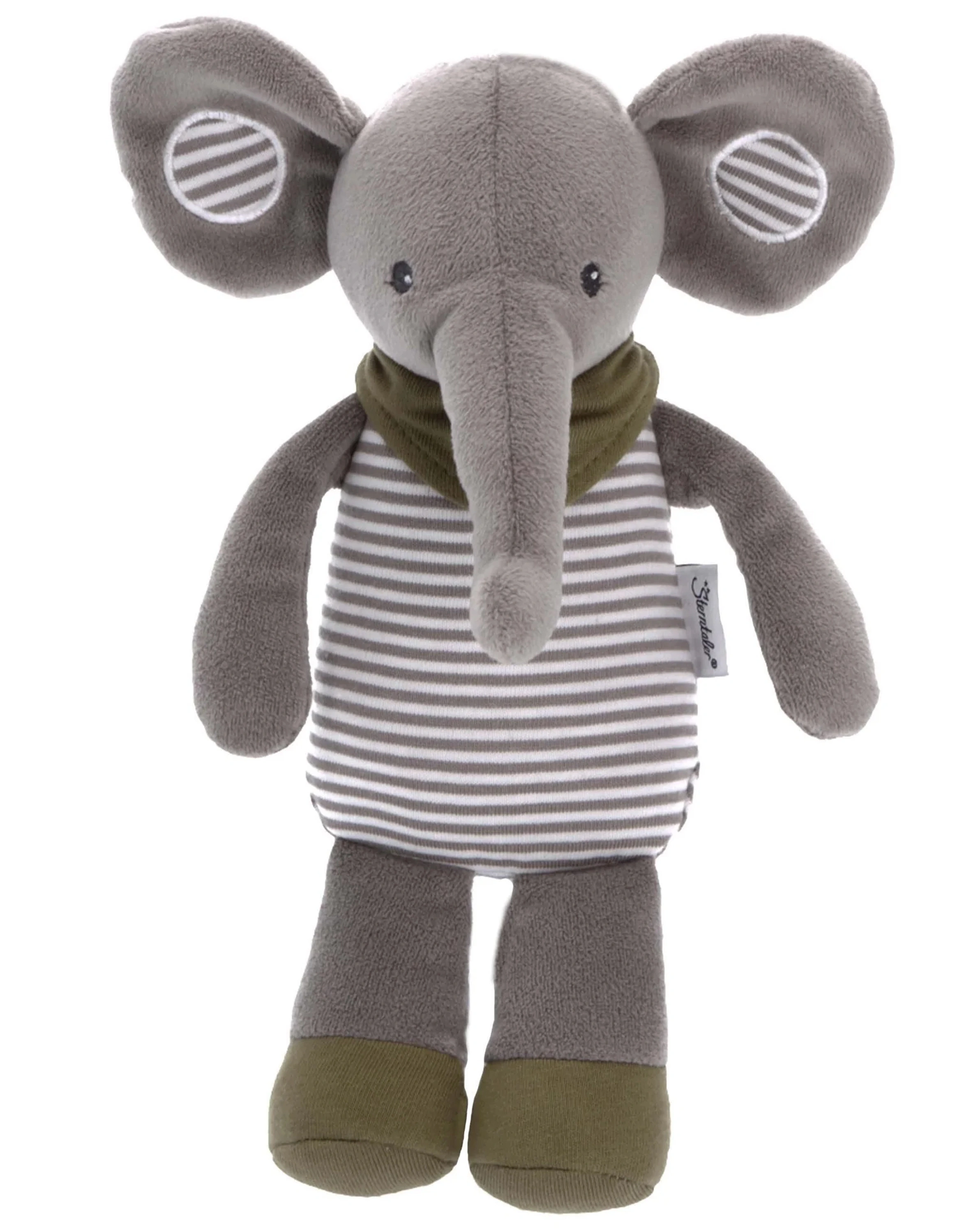 Kuscheltier EDDY ELEFANT (24cm) mit Rassel in grau