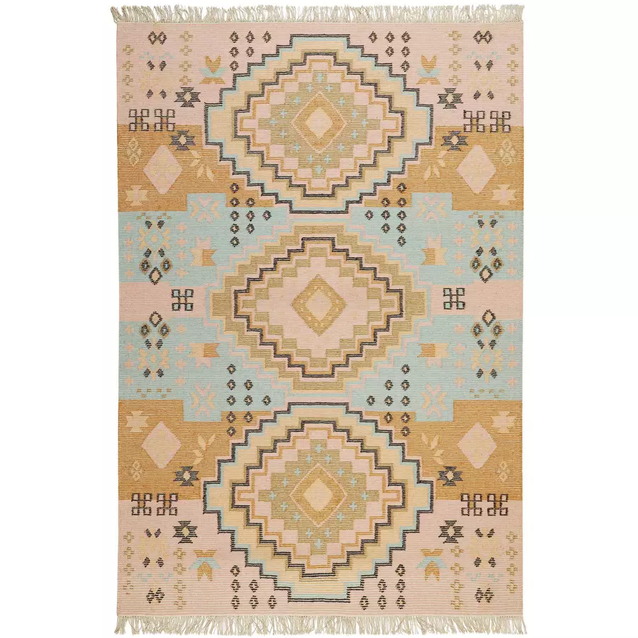 Green Looop Kelim Teppich Mayenne rosa
