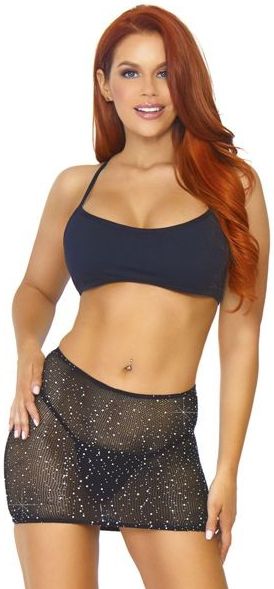 Crystalized Fishnet Multidress - Black