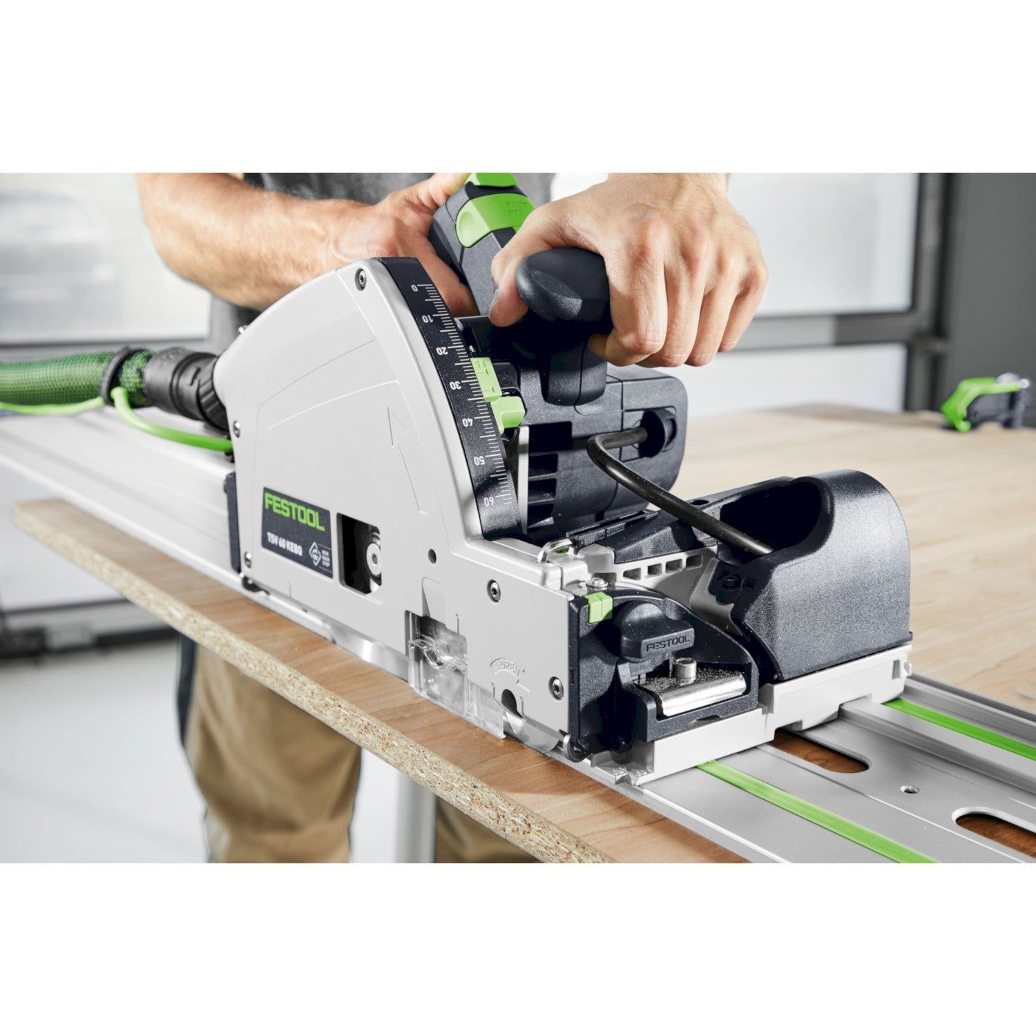 Festool TSV 60 KEBQ-Plus-FS Invalzaag met voorritsfunctie in Systainer   FS 1900/2 Geleiderail - 577743