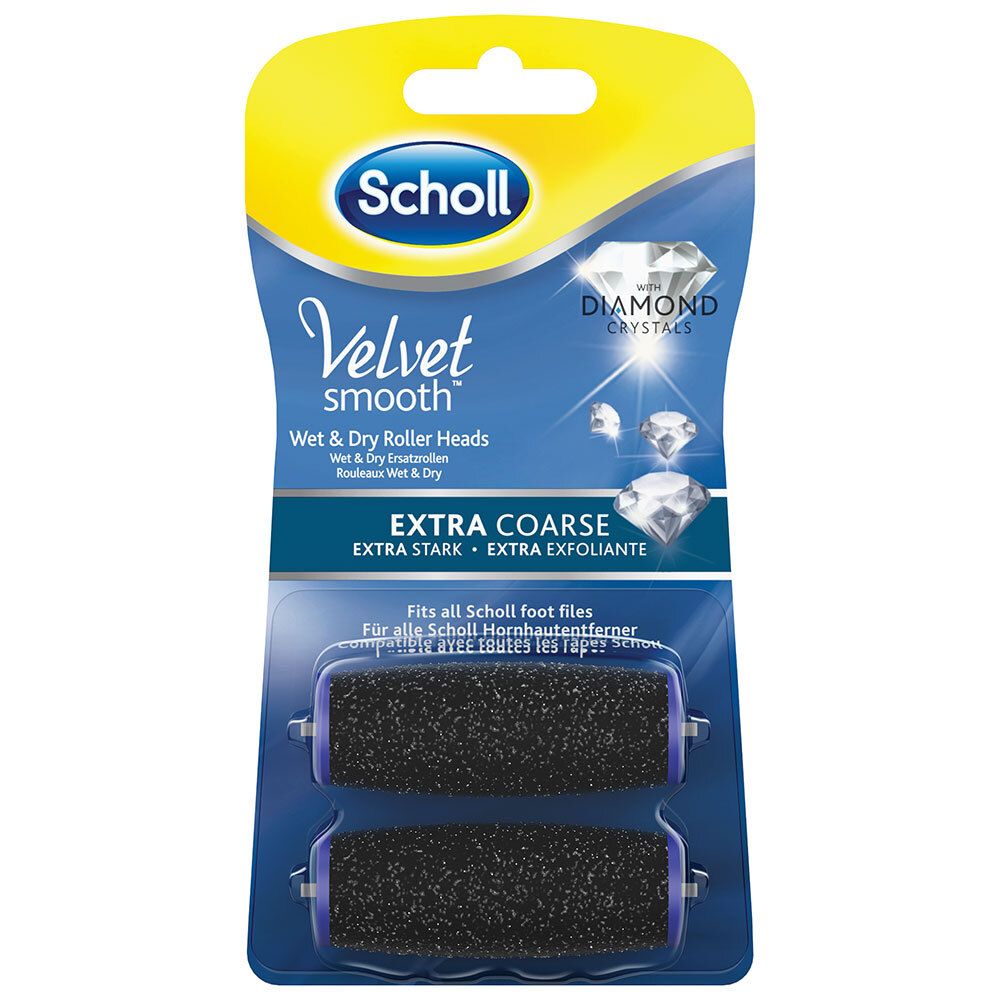 Scholl Velvet Smooth Pedi Wet & Dry Ersatzrollen Diamantpartikel extra stark
