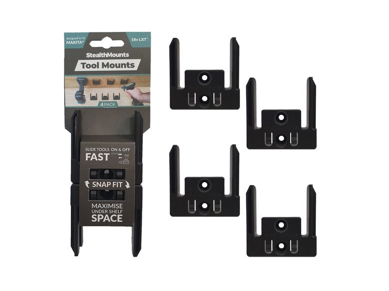 StealthMounts TM-MK18-BLK-4 Machinehouder voor Makita LXT - Zwart- 4-pack