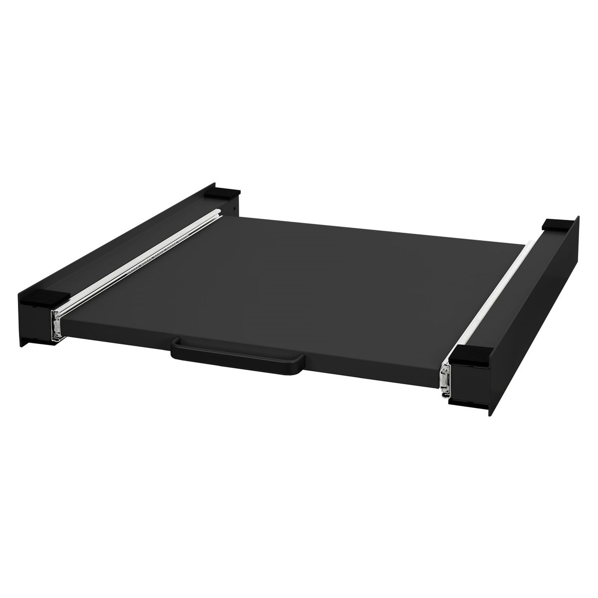 ML-Design Stapelframe met uitschuifbare plank, staal, 60x60 cm, zwart, verbindingsframe voor wasmachine/droger, stapelkit met uitschuifbare plank voor wasmand, universeel stapelframe