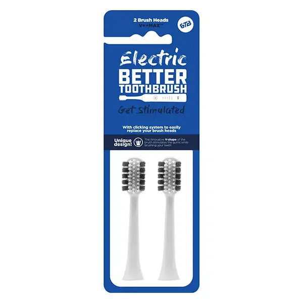 Cabeça de substituição para escova de dentes elétrica Better Toothbrush Regular White (2 unidades)