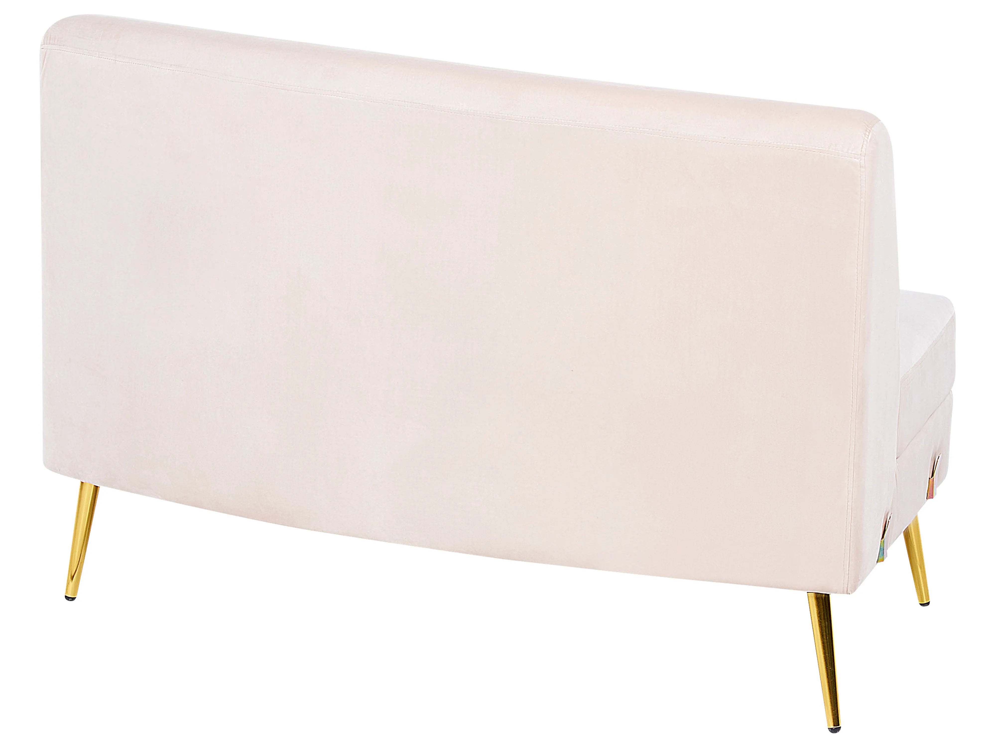 Halfronde bank 4-zits MOSS Fluweel Lichtbeige