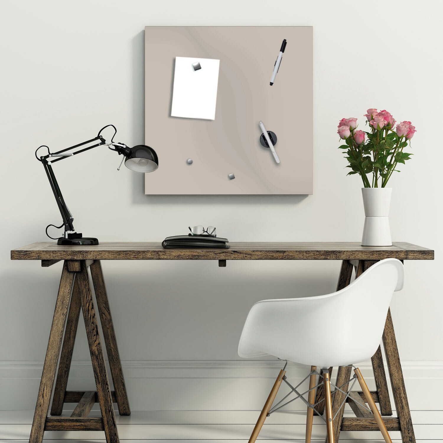 PRO ART Memoboard 50 x 50 cm Metall beige