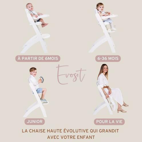 Chaise évolutive Evosit White - CHILDHOME