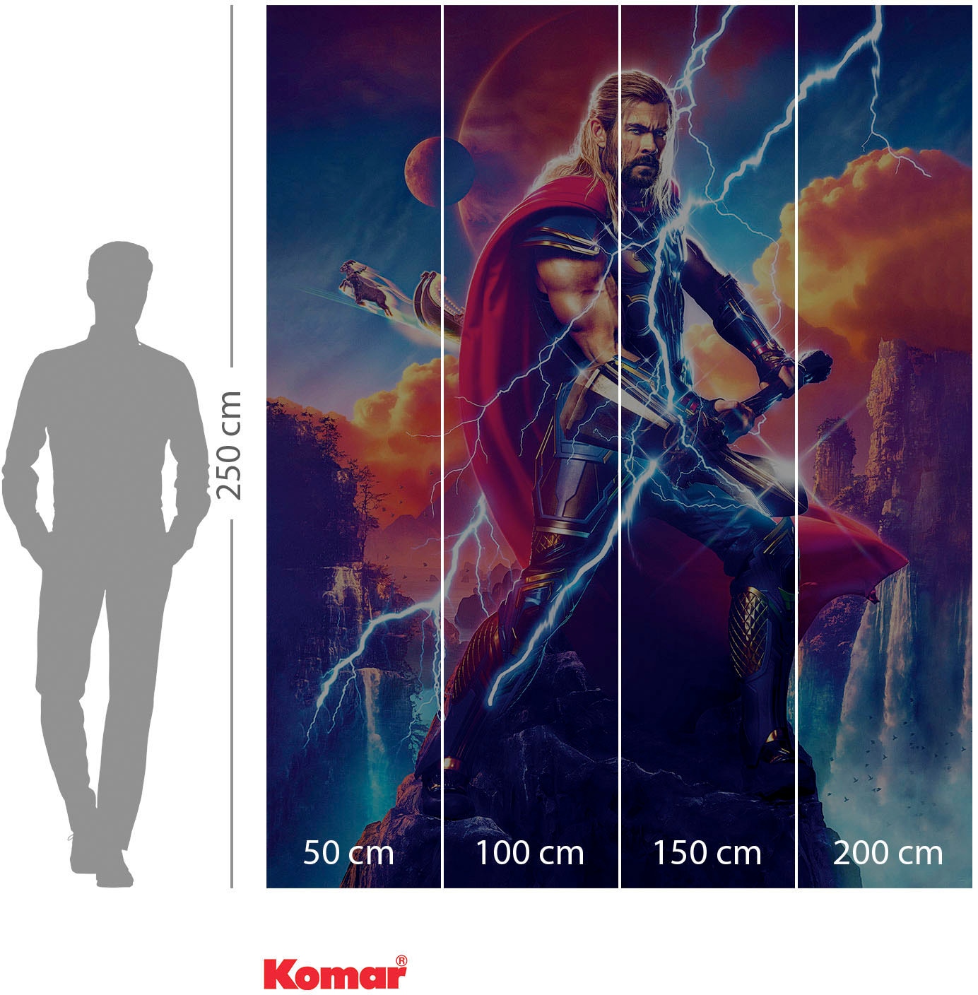 Komar Fototapete »Digitaldruck Vlies -  Love and Thunder Adventure - Grösse 200 x 250 cm« bedruckt glatt Kinderzimmer