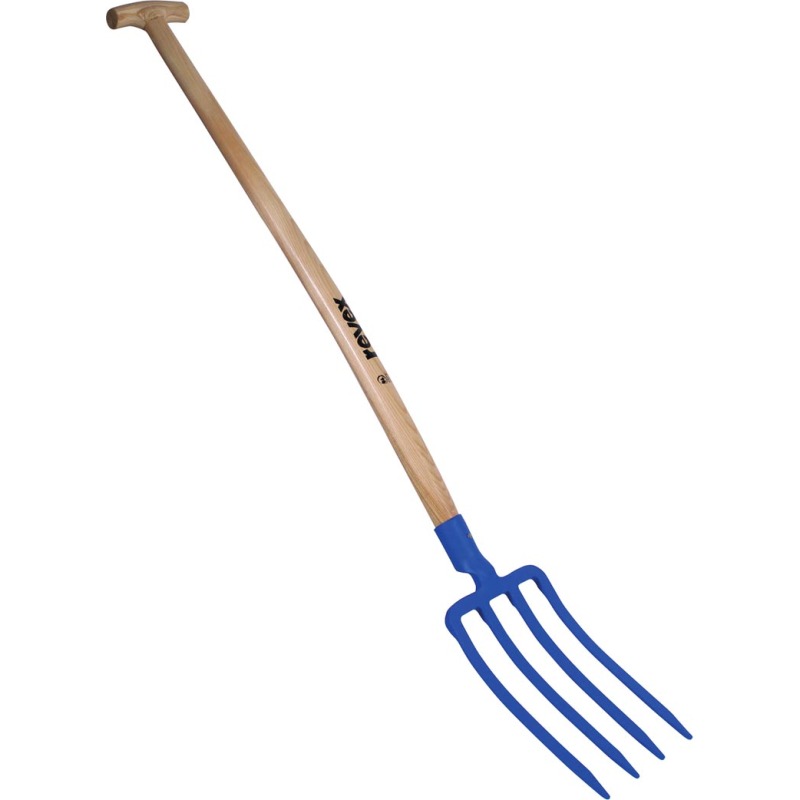 Fourche à bêcher 4 dents 30cm + manche bois béquille