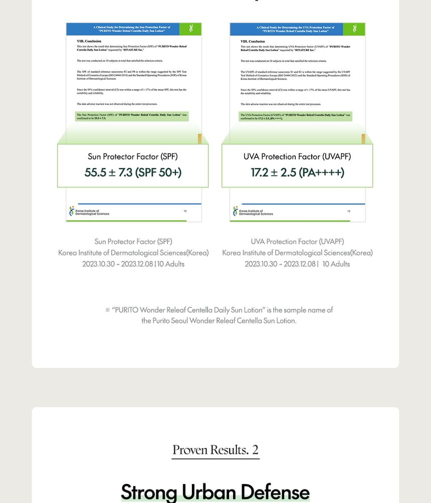 Purito SEOUL - Wonder Releaf Centella Dagelijkse Zonnelotion Mini