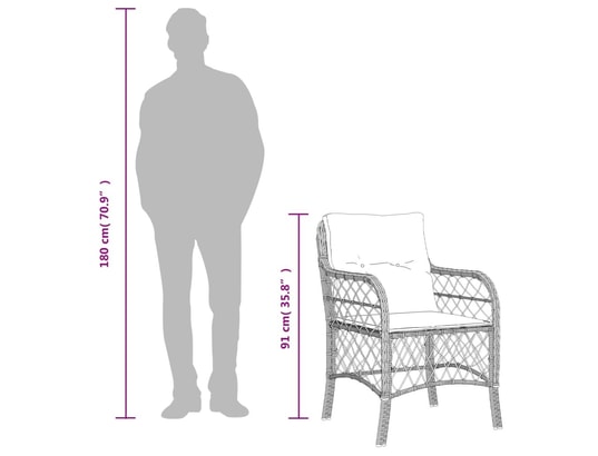 VIDAXL - Ensemble table et chaises Ensemble à manger de jardin 5 pcs coussins gris résine tress...