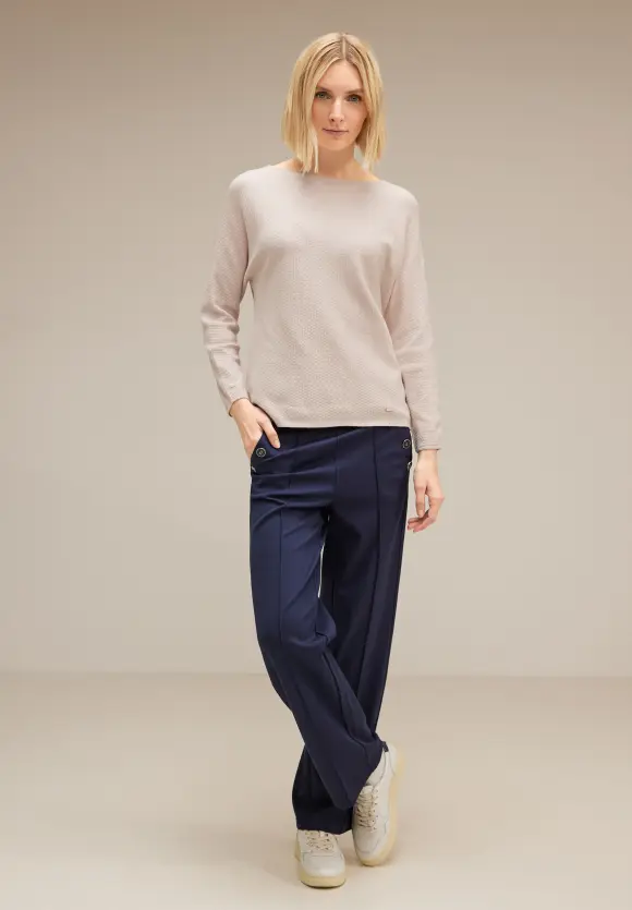 Struktur Strickpullover - whisper cream melange