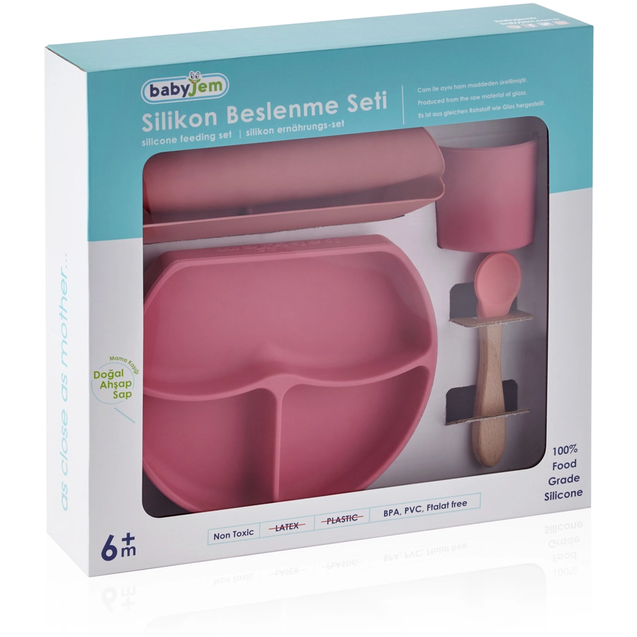 babyJem Esslernset Silikon, pink