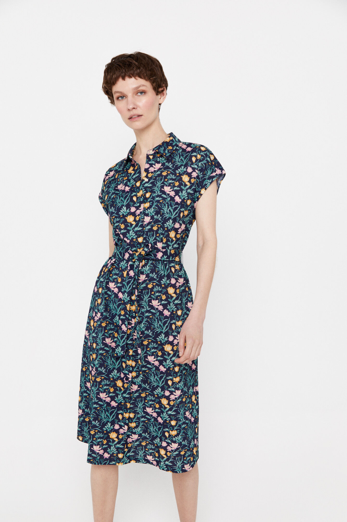 Vestido polo - Estampa branca