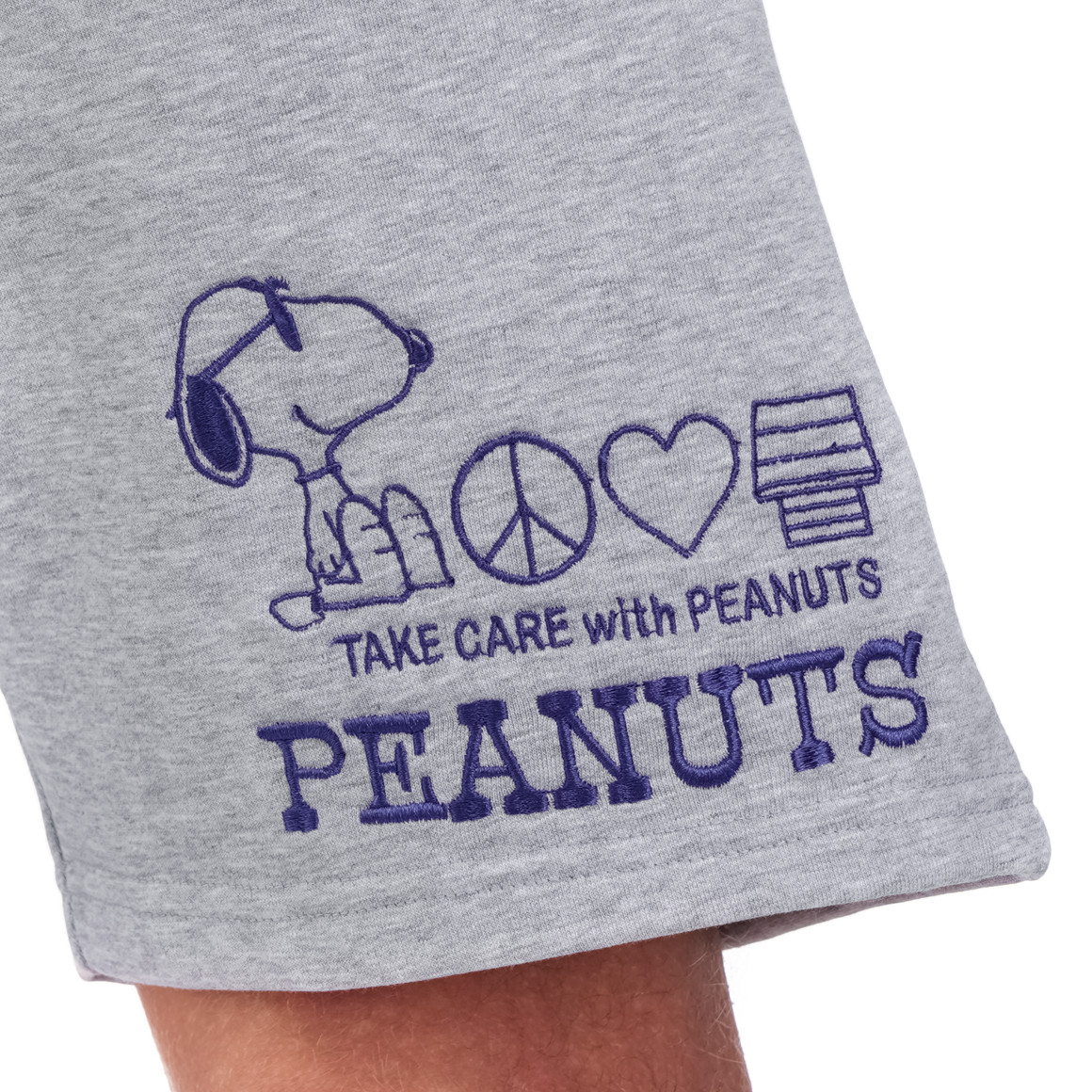 Jonas Nielsen Peanuts Shorts mit Stickerei hellgrau