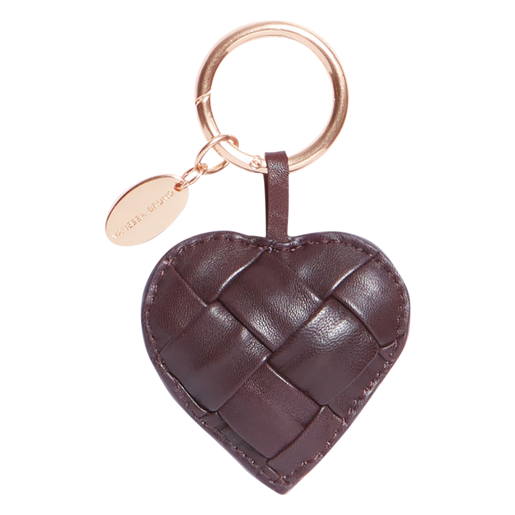 CHARM COEUR - Charm coeur en cuir | Marron