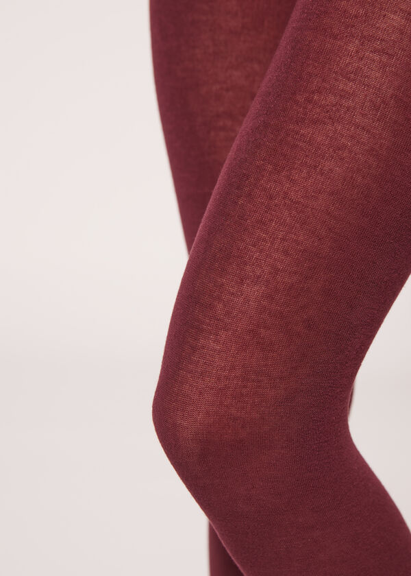 Meias-calças em mistura macia de modal e cashmere