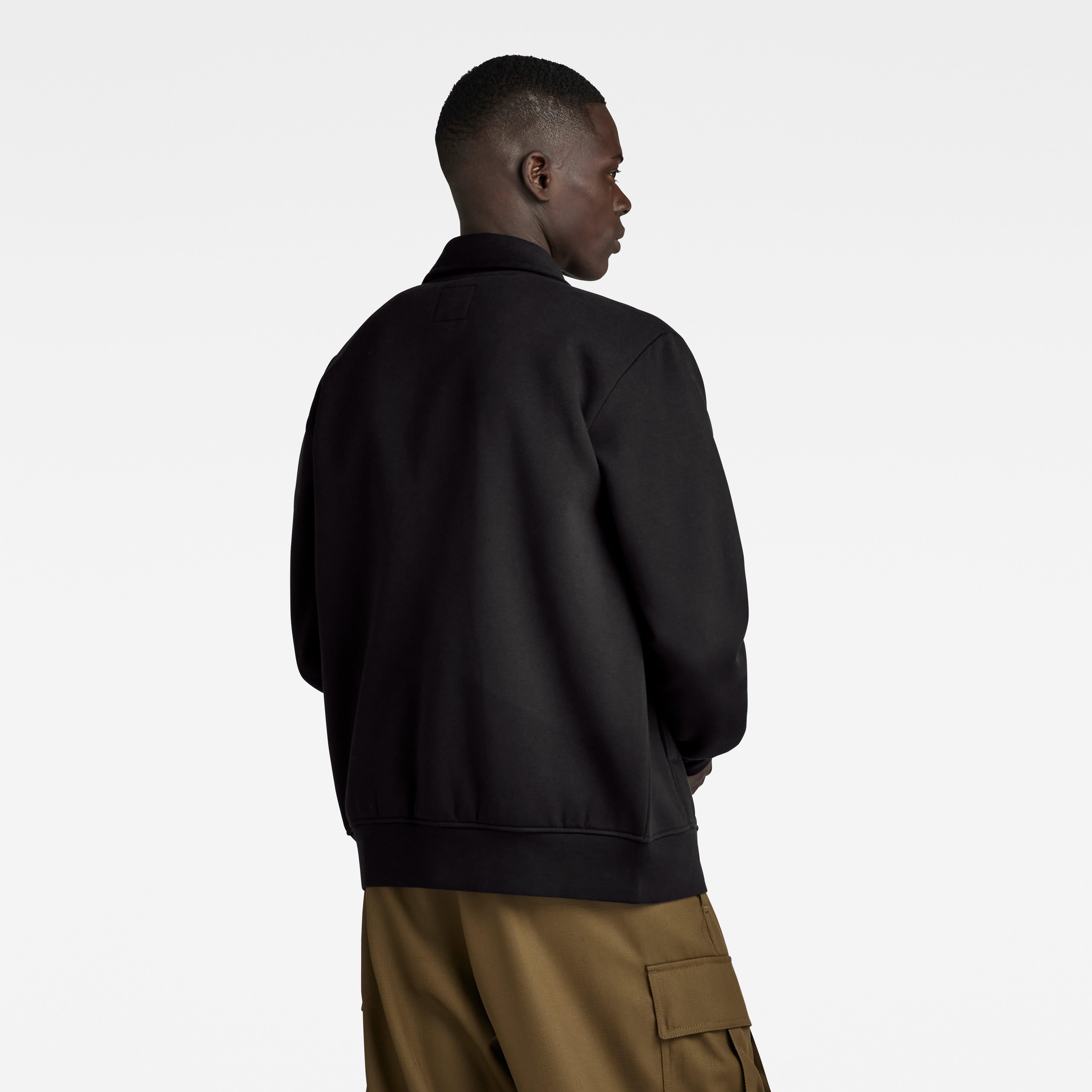 G Star Polo Collar Zip Thru Sweater