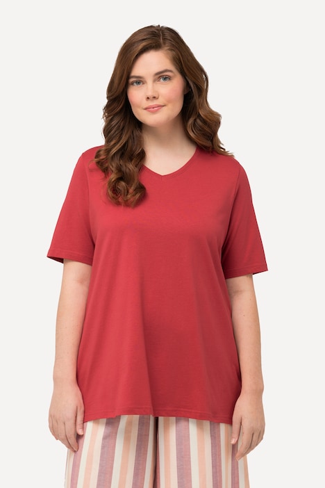 T-Shirts, 2er-Pack, V-Ausschnitt, Halbarm, Biobaumwolle