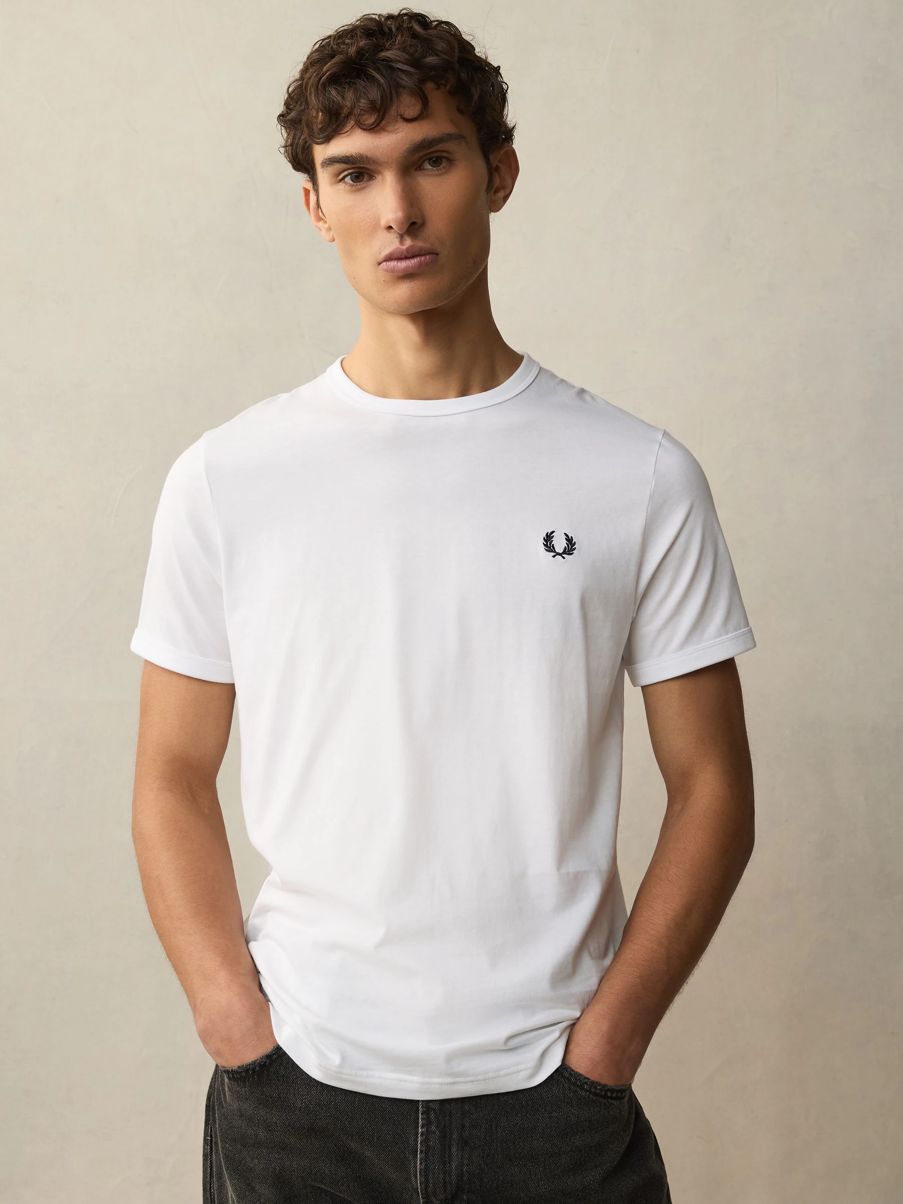Wit - Fred Perry - T-shirt