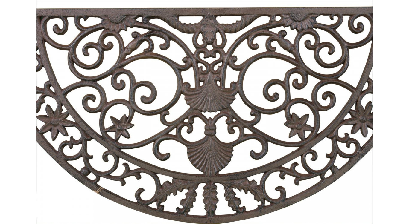 Paillasson demi lune fonte marron 73.5cm